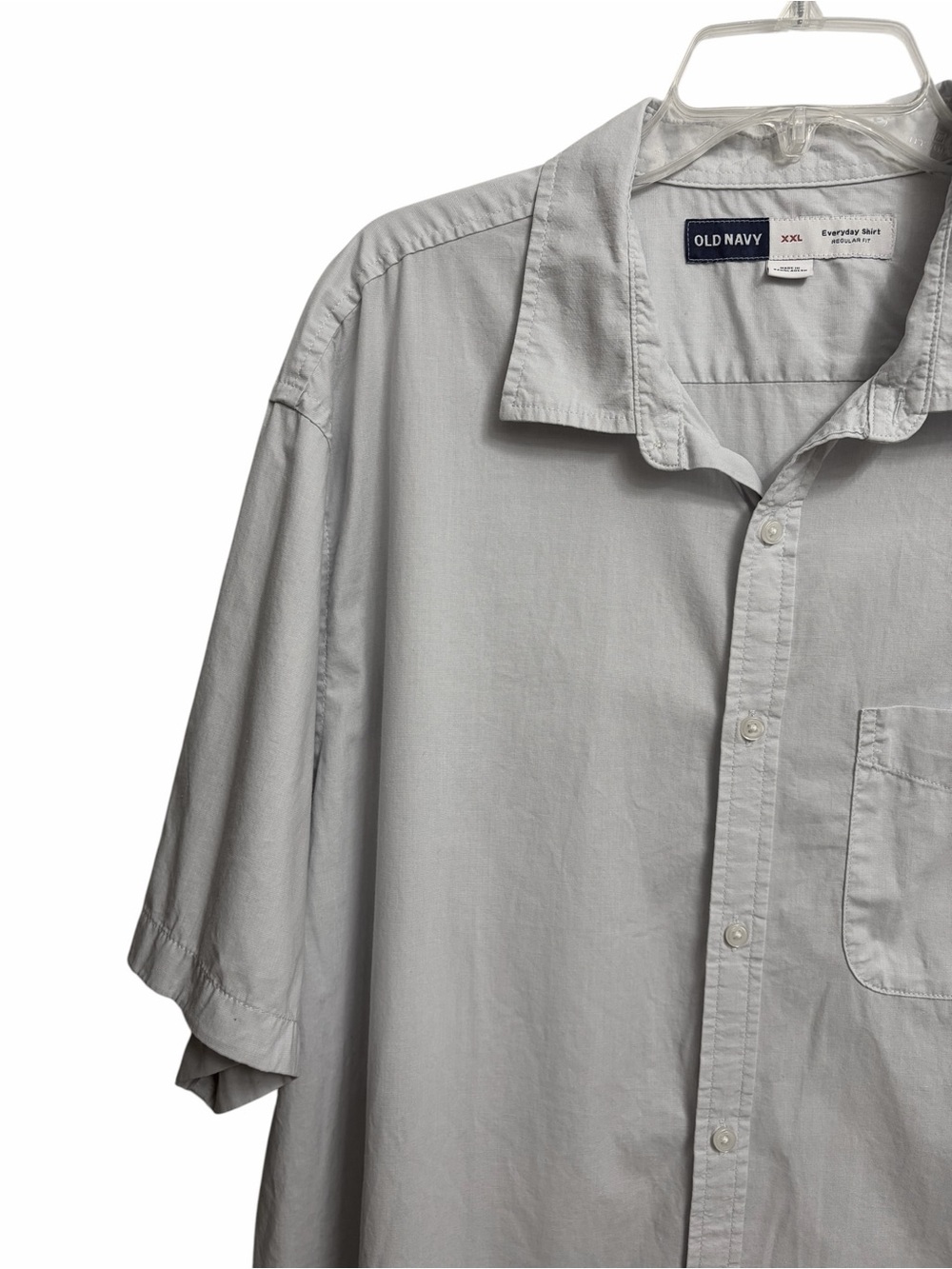 Old Navy Men’s Regular-Fit Short-Sleeve Everyday Shirt XXL Light Blue Coastal - Picture 3 of 16